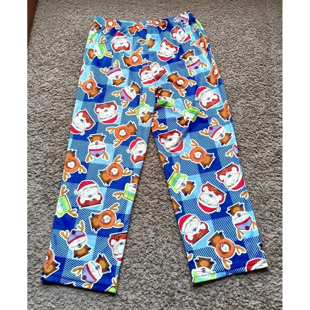 South Park Christmas Pajamas Men's Size XL Limited Edition Blue Pockets